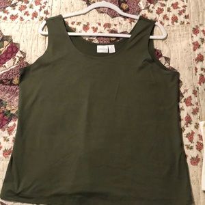 Chicos size 3 tank in olive green